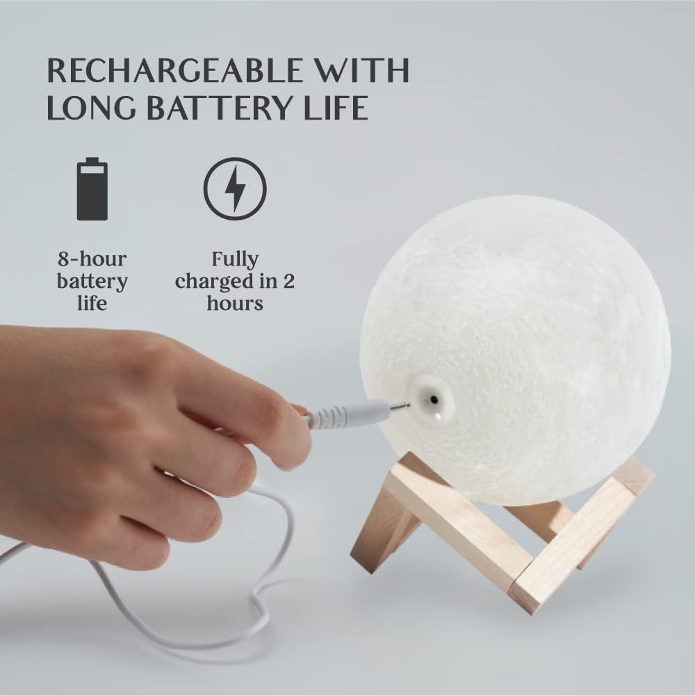 16-Color Moon Lamp LED Night Light with Stand & Remote – Creative Home Decor