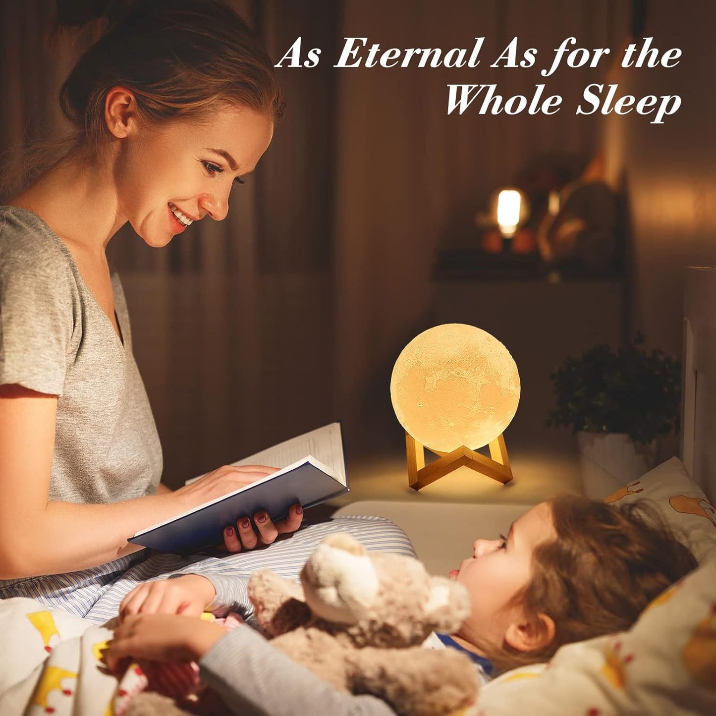 16-Color Moon Lamp LED Night Light with Stand & Remote – Creative Home Decor