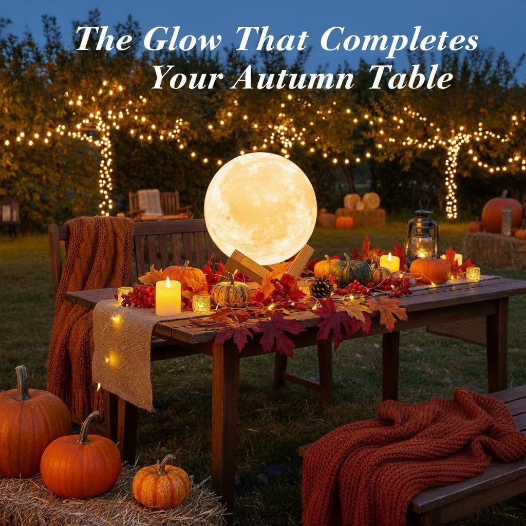 16-Color Moon Lamp LED Night Light with Stand & Remote – Creative Home Decor